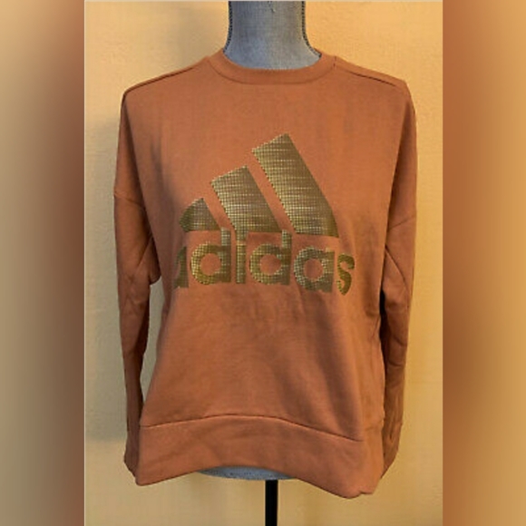 adidas Women's ID Glam Sweatshirt Tech Copper Med - Picture 1 of 9